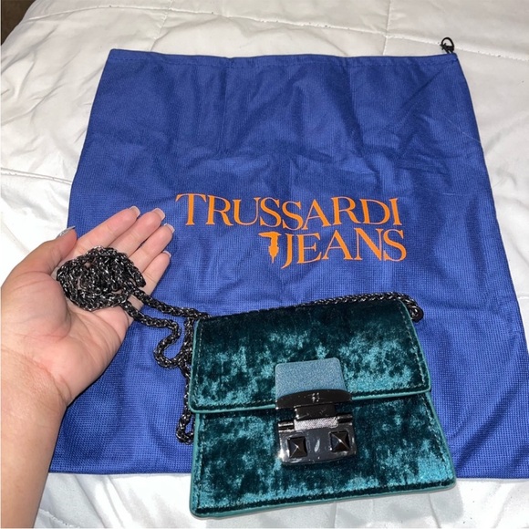 Trussardi Blue & Silver Clutch NWOT - Picture 3 of 4